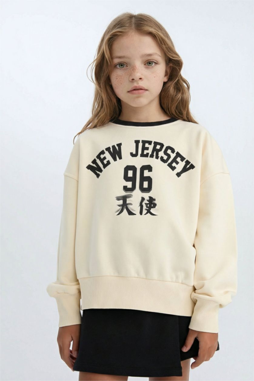 Young Girls - Teen Girls Ecru 2 piece Oversize Fit Set