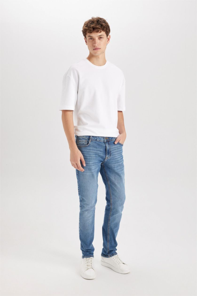 Ерлер ашық жасыл педро - деним слим пішімі деним слим хем Шалбар