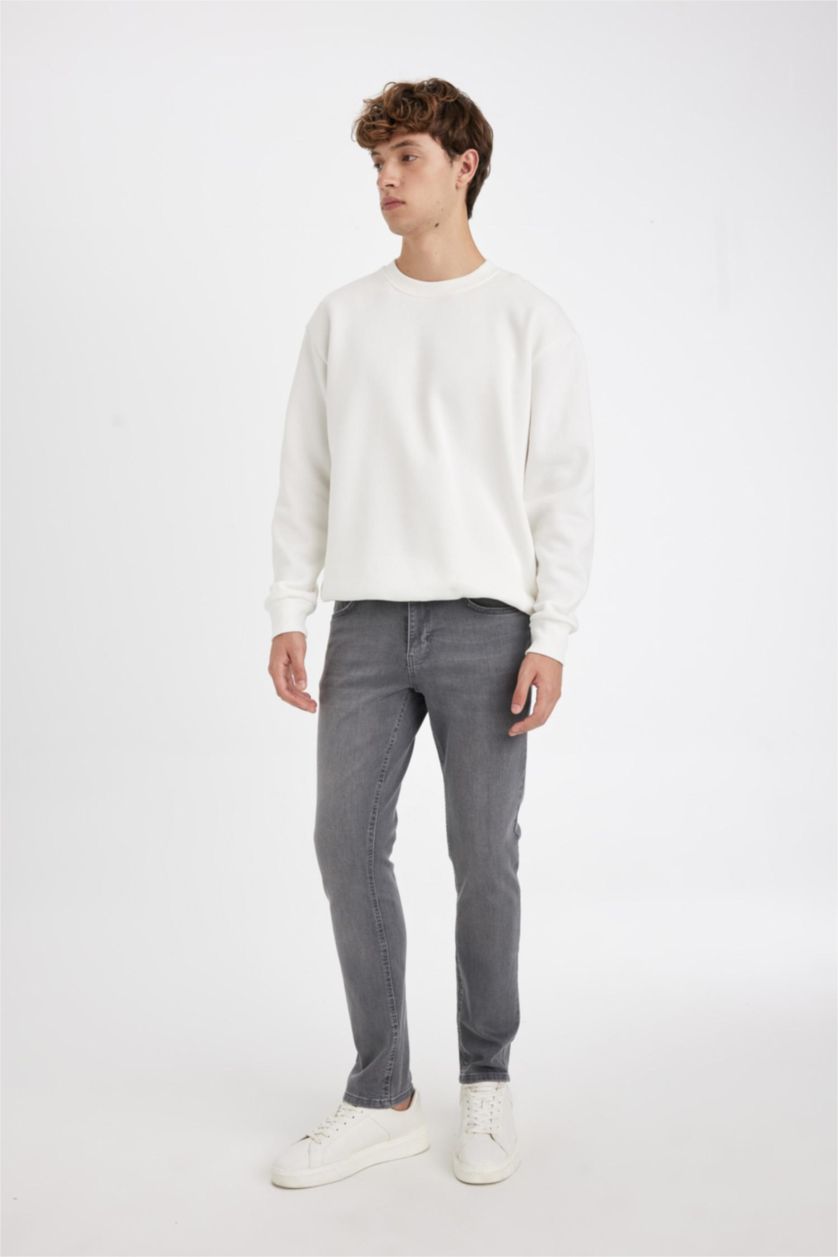 MAN Grey Pedro Slim Fit Normal Waist Skinny Leg Jeans