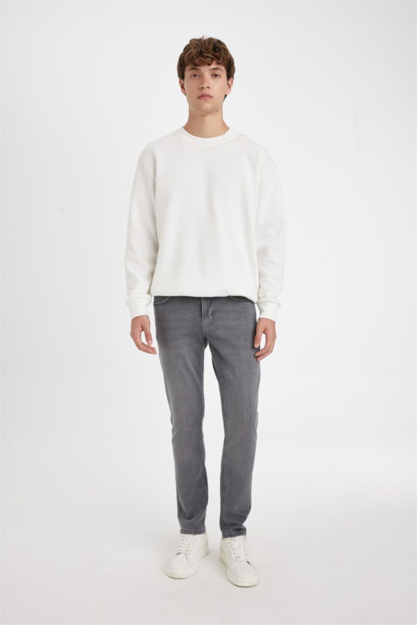 MAN Grey Pedro Slim Fit Normal Waist Skinny Leg Jeans