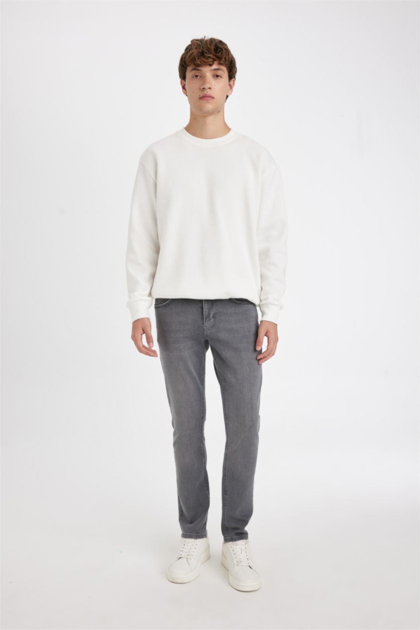 MAN Grey Pedro Slim Fit Normal Waist Skinny Leg Jeans