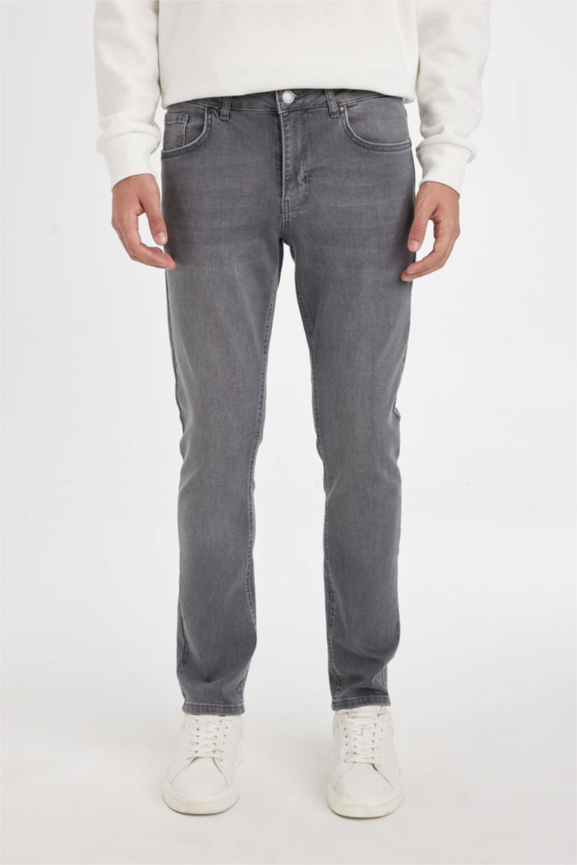 MAN Grey Pedro Slim Fit Normal Waist Skinny Leg Jeans