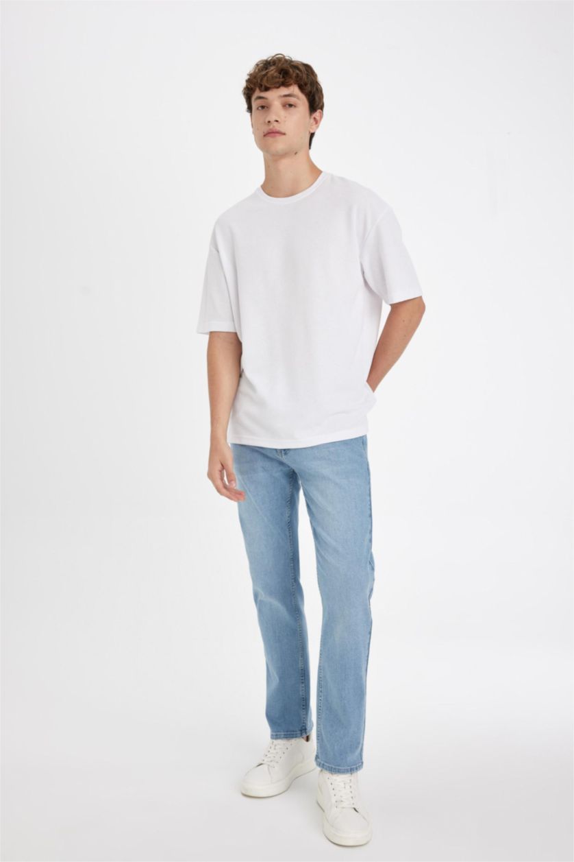 Erkek Açık Mavi Sergio Regular Fit Normal Kalıp Normal Bel Boru Paça Jean Pantolon