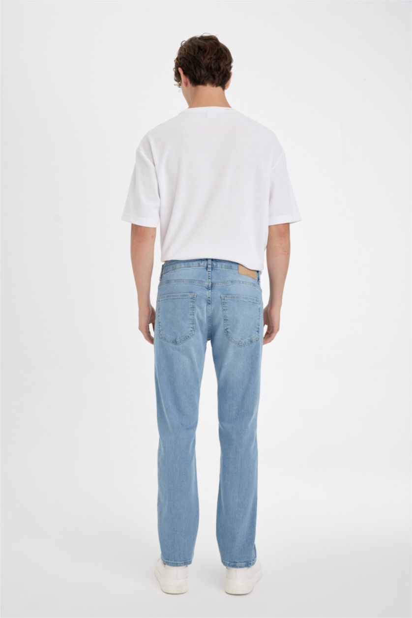Erkek Açık Mavi Sergio Regular Fit Normal Kalıp Normal Bel Boru Paça Jean Pantolon