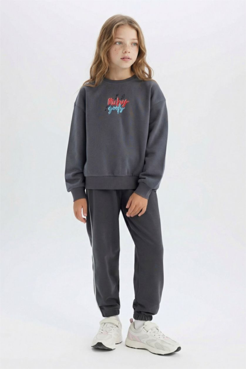 Kız Çocuk - Genç Kız Antrasit Kız Çocuk Beli Lastikli Jogger Eşofman Altı