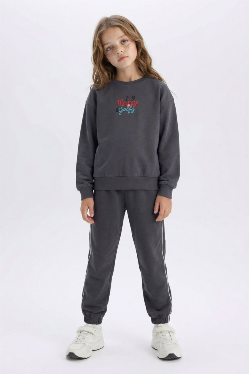 Kız Çocuk - Genç Kız Antrasit Kız Çocuk Beli Lastikli Jogger Eşofman Altı