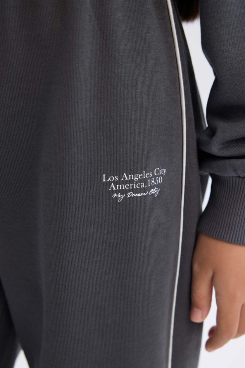 Kız Çocuk - Genç Kız Antrasit Kız Çocuk Beli Lastikli Jogger Eşofman Altı