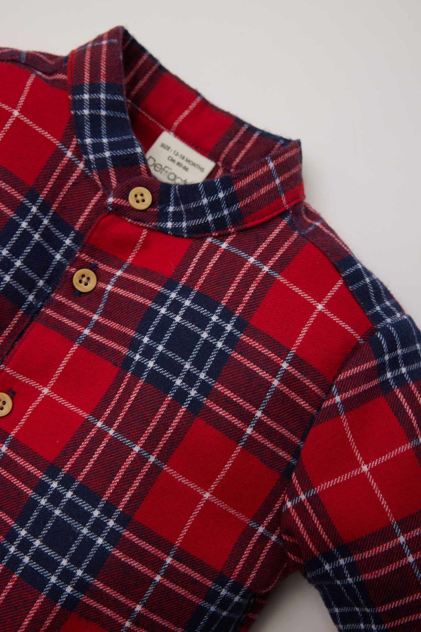 Baby Boy Red Baby Boy Christmas Themed Flannel Plaid Shirt Pants 2 Piece Set