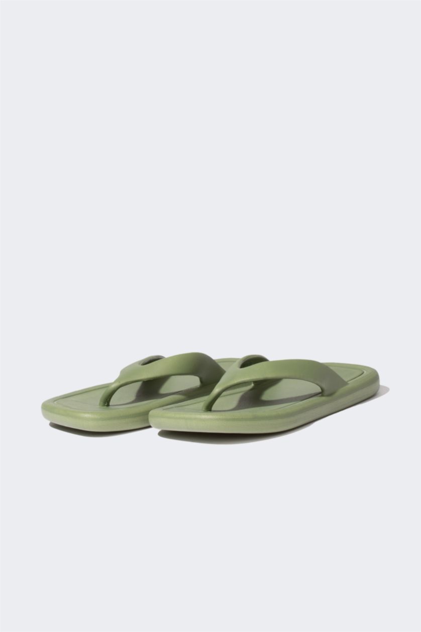 Woman Green Woman Flat Sole Flip Flops Eva Slippers