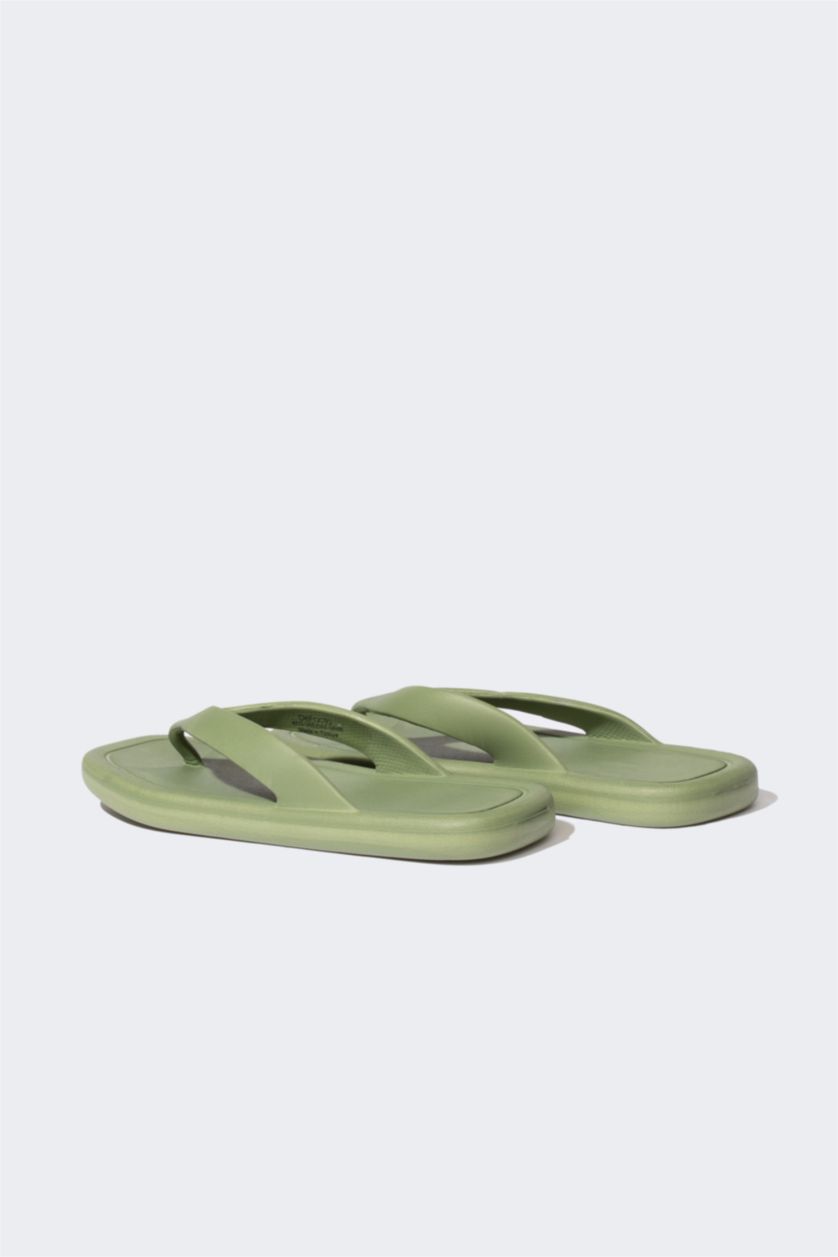 Woman Green Woman Flat Sole Flip Flops Eva Slippers