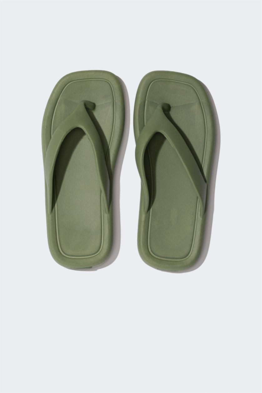 Woman Green Woman Flat Sole Flip Flops Eva Slippers