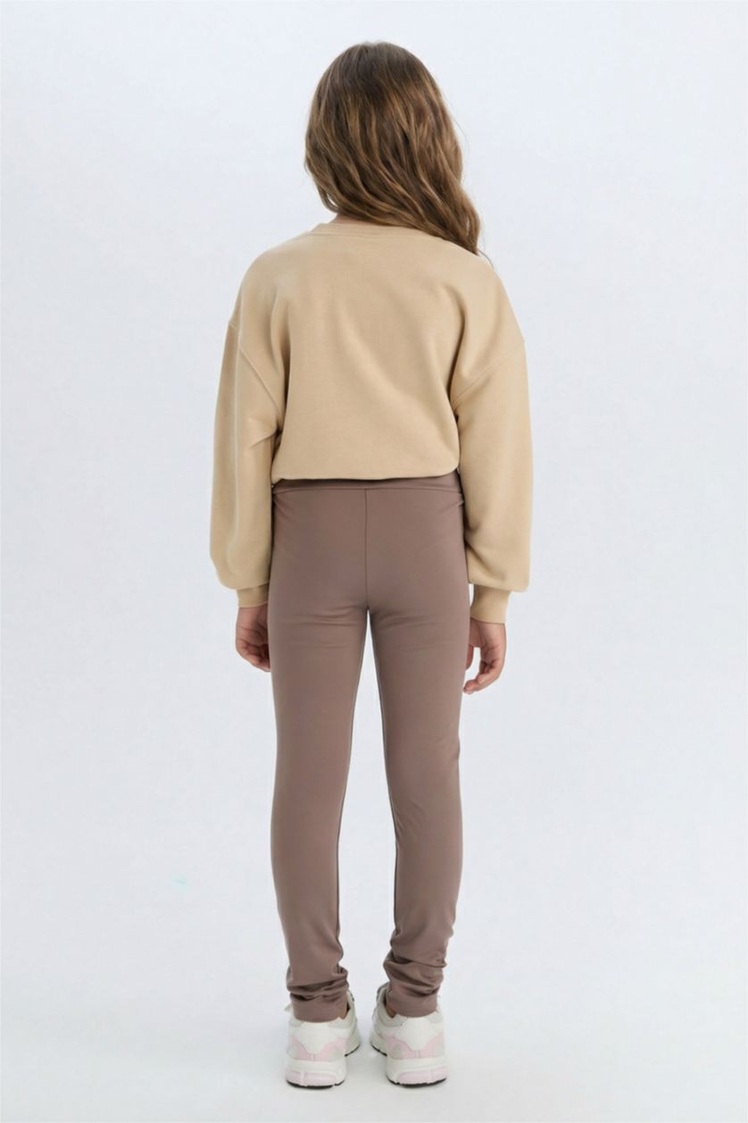 FILLES Marron Clair Leggings à Longueur standard pour Fille