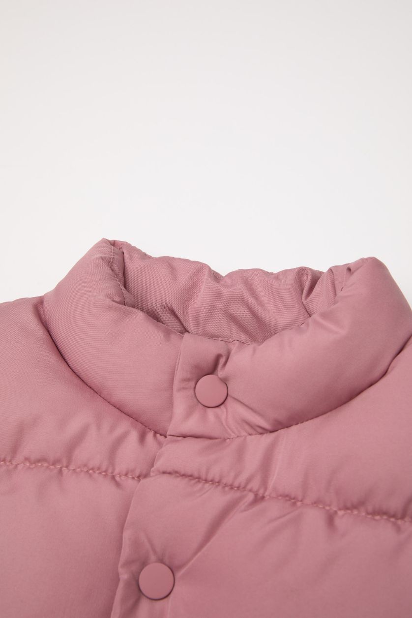 Kız Bebek Gülkurusu Su Geçirmez Çift Taraflı Dik Yaka Çıtçıtlı Şişme Yelek Kız Bebek