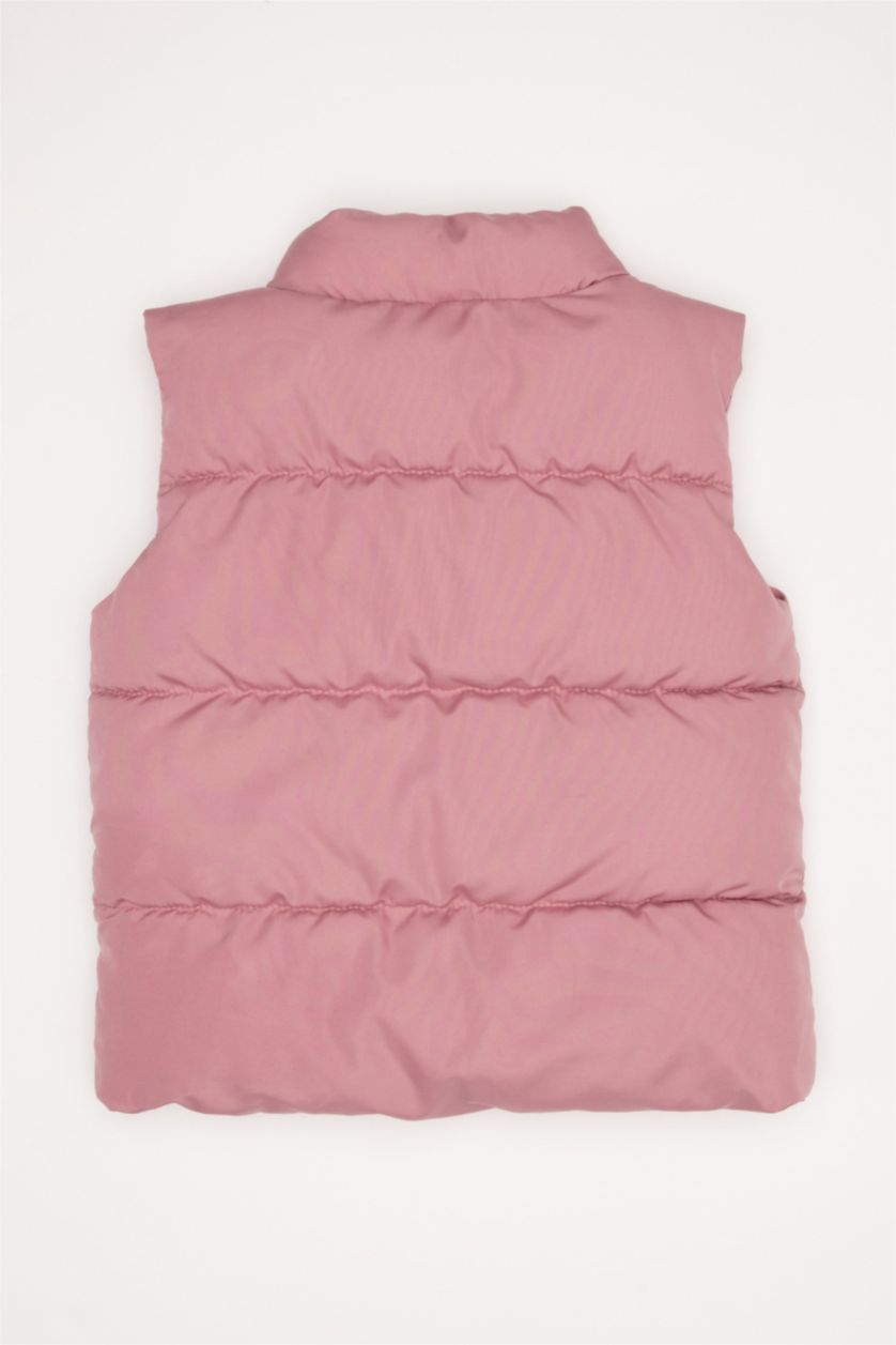 Kız Bebek Gülkurusu Su Geçirmez Çift Taraflı Dik Yaka Çıtçıtlı Şişme Yelek Kız Bebek