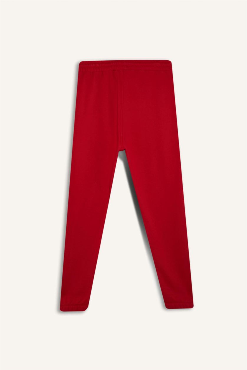 Erkek Kırmızı NBA Chicago Bulls Standart Fit Cepli Beli Bağcıklı Kalın Jogger Eşofman Altı