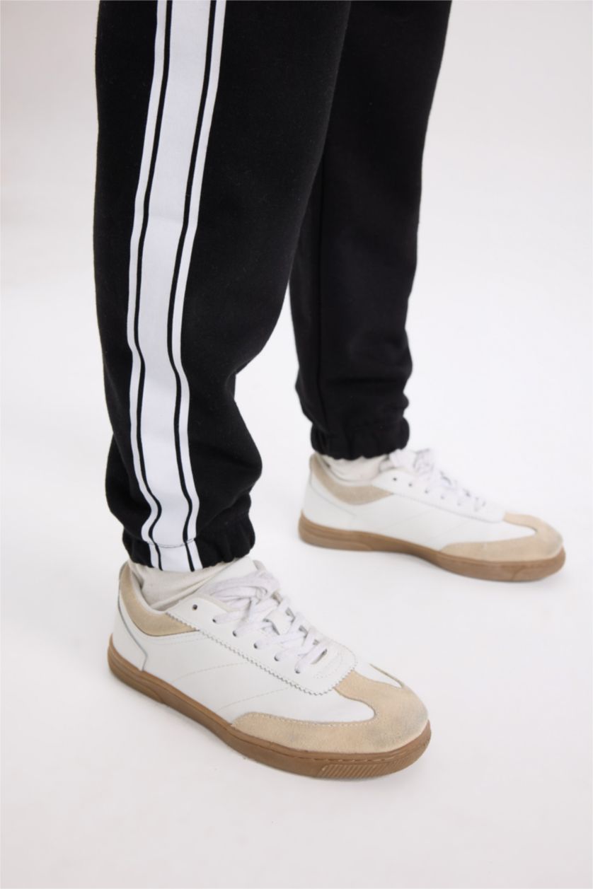 Kız Çocuk - Genç Kız Siyah Siyah Beli Paçası Lastikli Baskılı Jogger Eşofman Altı Kız Çocuk