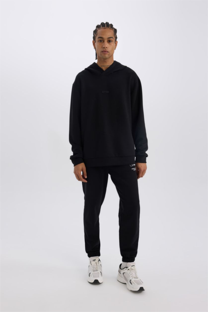 MAN Black DeFactoFit NBA Wordmark Sports Thick Jogger Sweatpants
