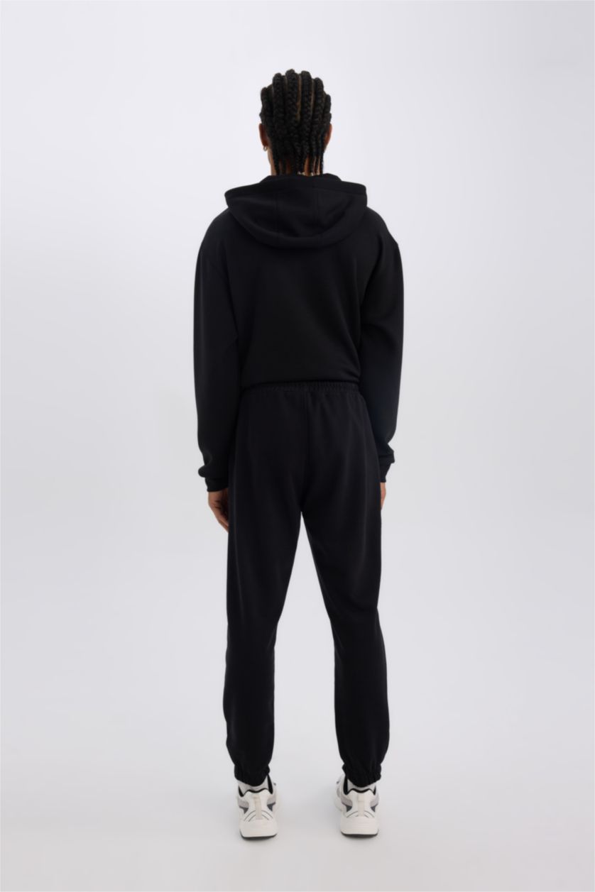 MAN Black DeFactoFit NBA Wordmark Sports Thick Jogger Sweatpants