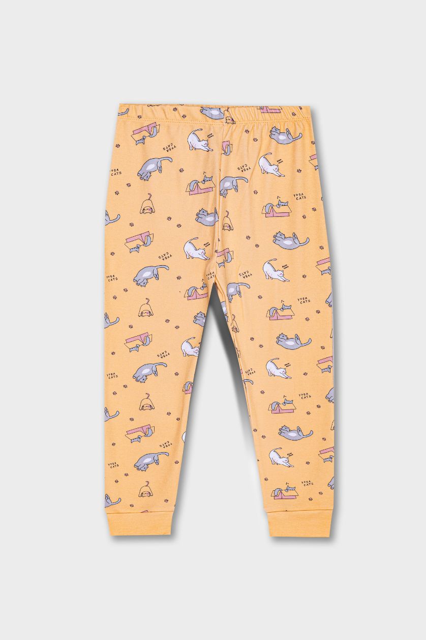 BABY GIRL Salmon Baby Girl Animal Patterned 2 Piece Pajamas Set