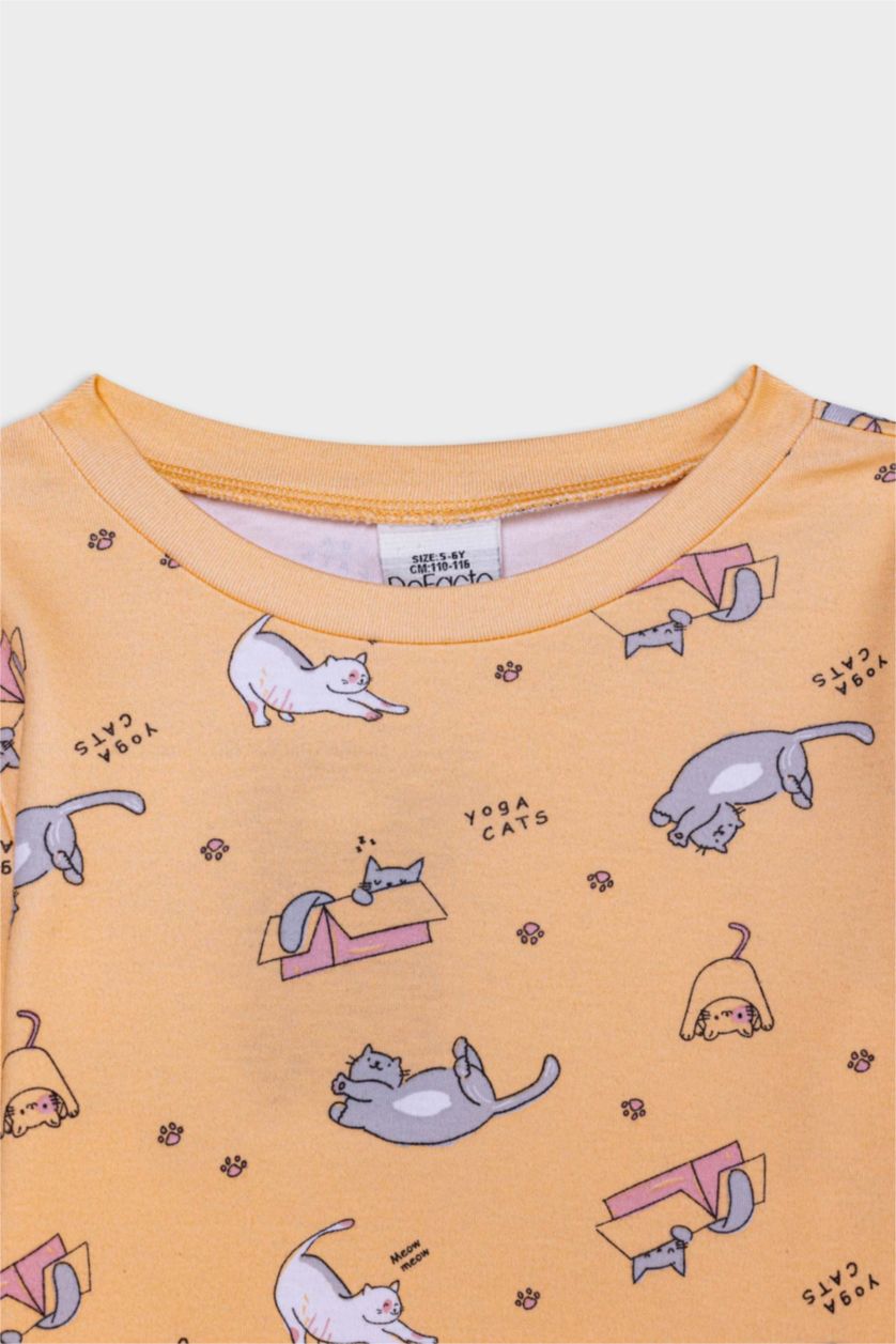 BABY GIRL Salmon Baby Girl Animal Patterned 2 Piece Pajamas Set