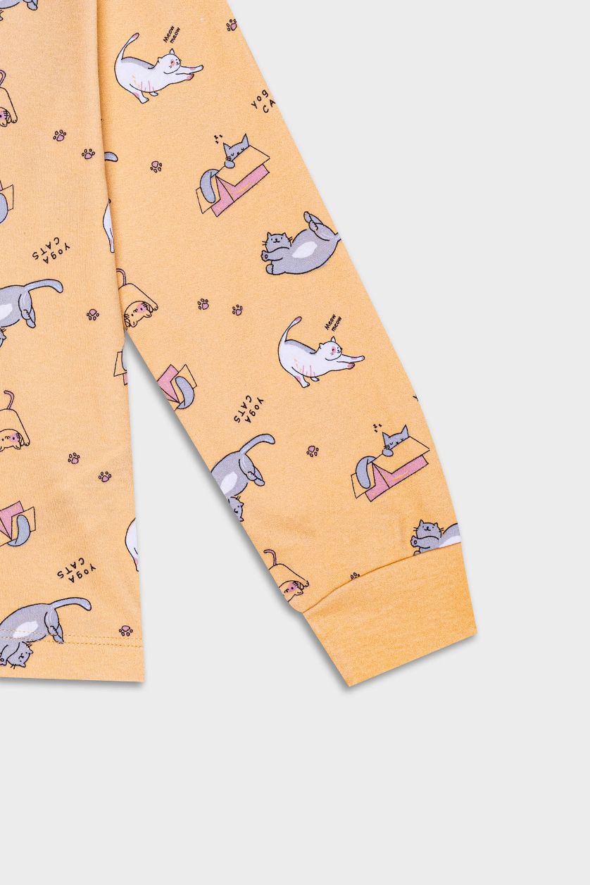 BABY GIRL Salmon Baby Girl Animal Patterned 2 Piece Pajamas Set