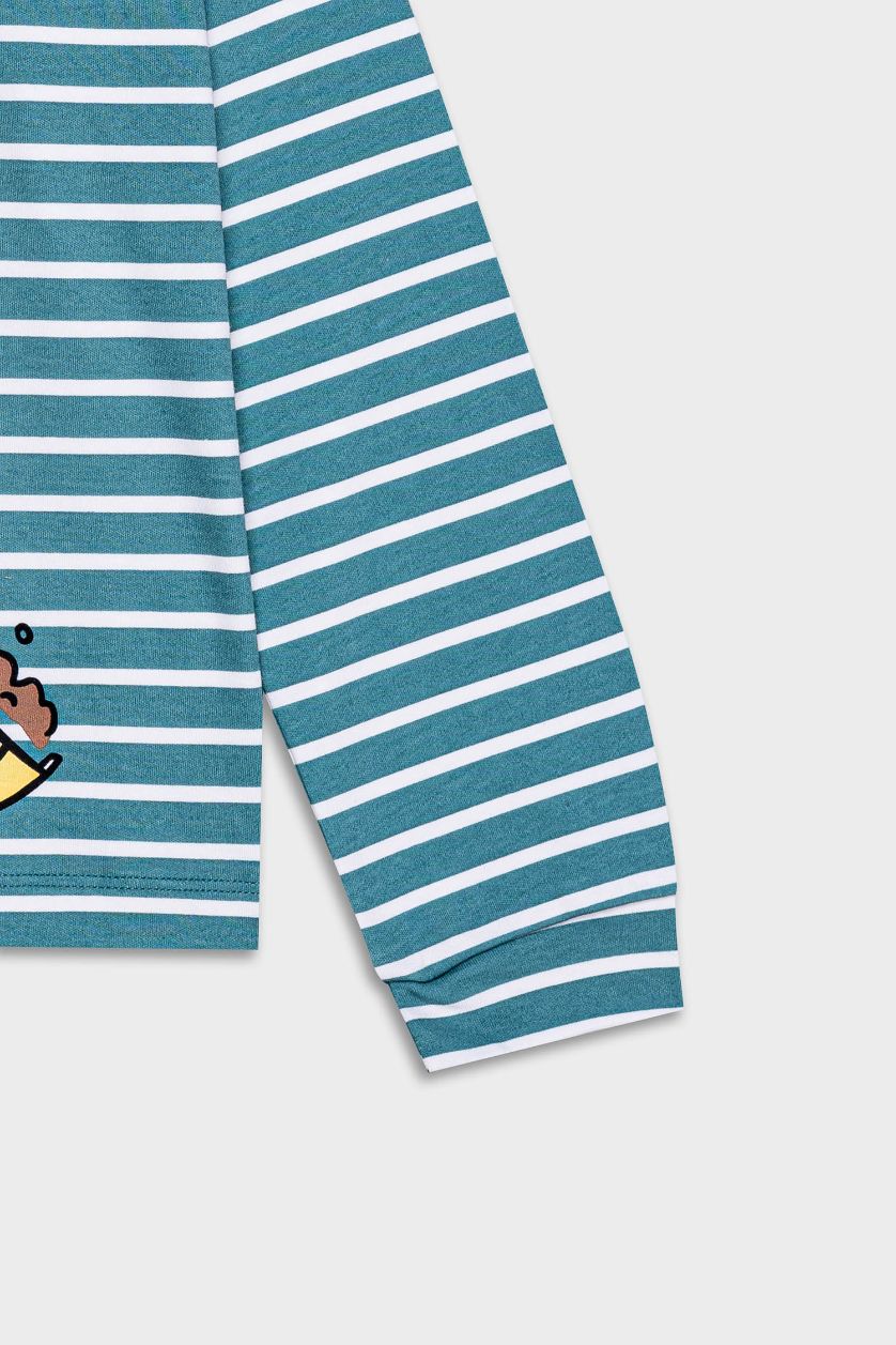 طفل صغير LT.PETROL طقم بيجاما بيبي اولادي قصة عادية بطبعة عربية - قطعتين