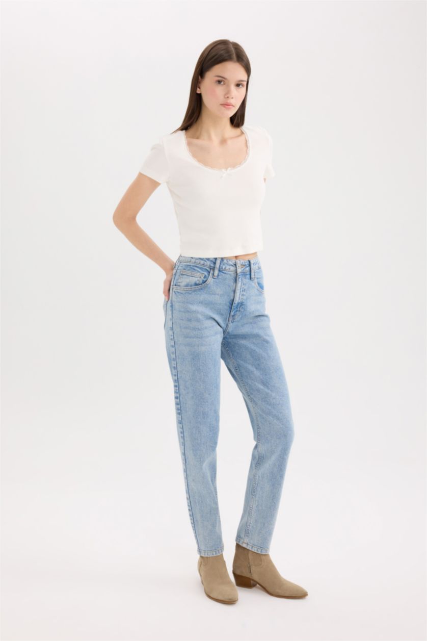 WOMAN Light Blue Denim Trousers