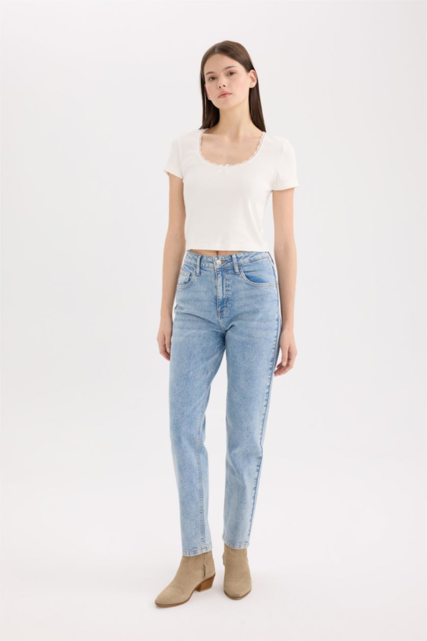 WOMAN Light Blue Denim Trousers