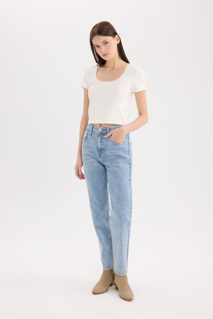 WOMAN Light Blue Denim Trousers