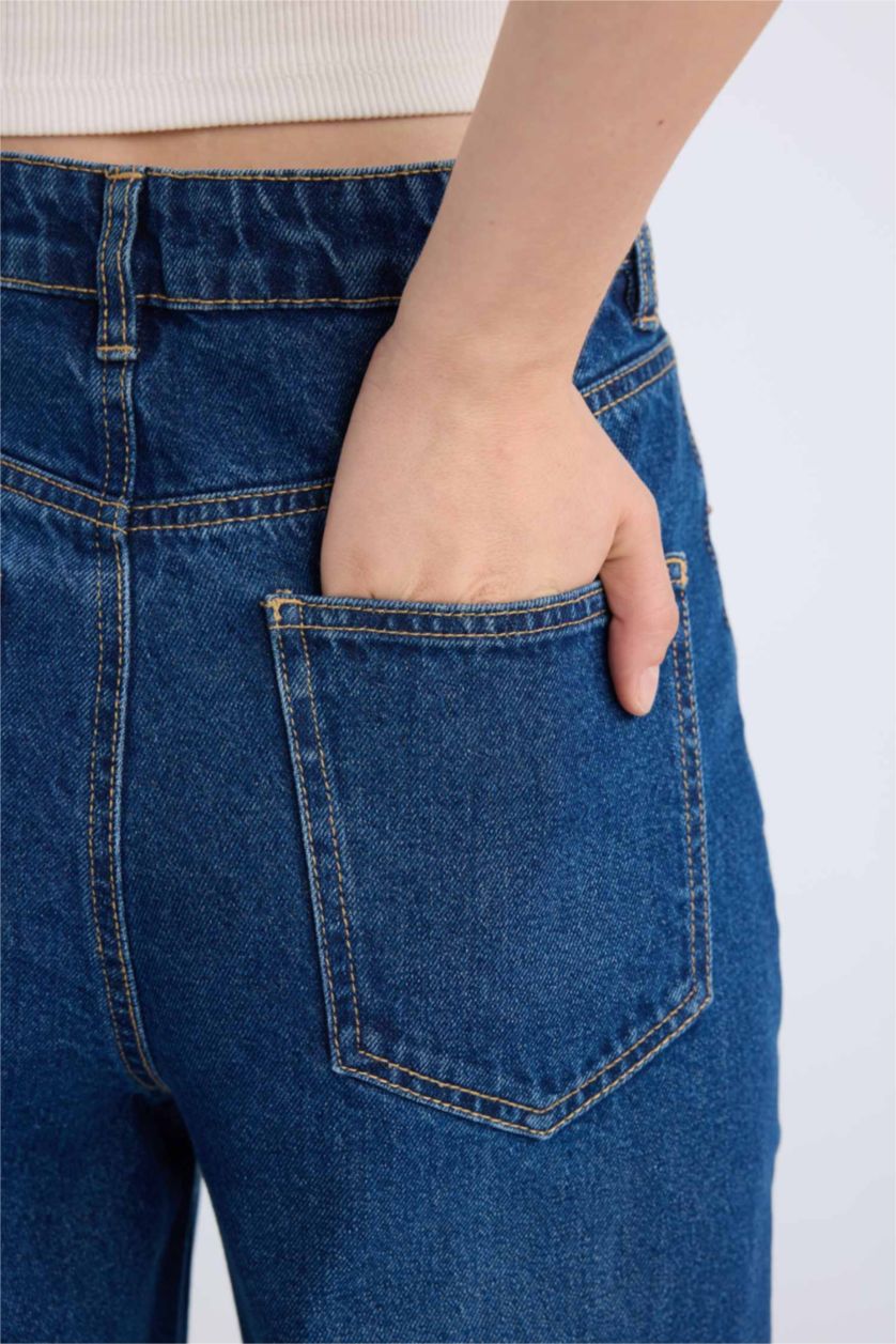 WOMAN Dark Blue 90's Wide Leg High Waist Long Jeans