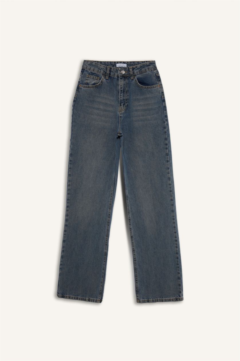 نساء أزرق High Waist Trousers