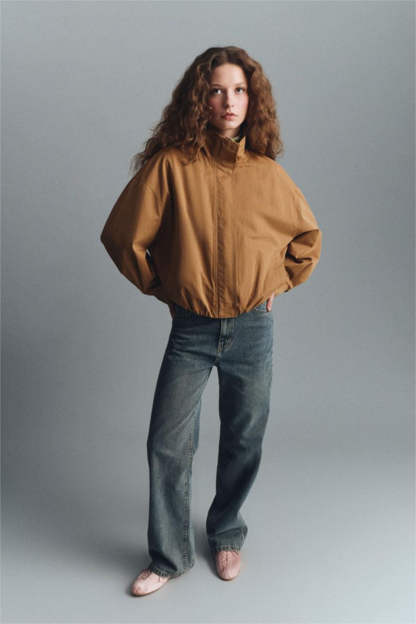 Kadın Mavi %100 Pamuk 90's Wıde Leg Yüksek Bel Jean Pantolon