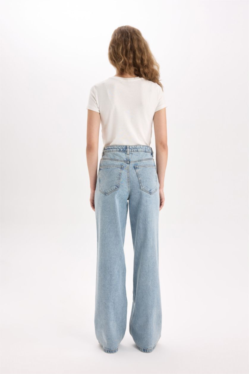 WOMAN Blue High Waist Trousers