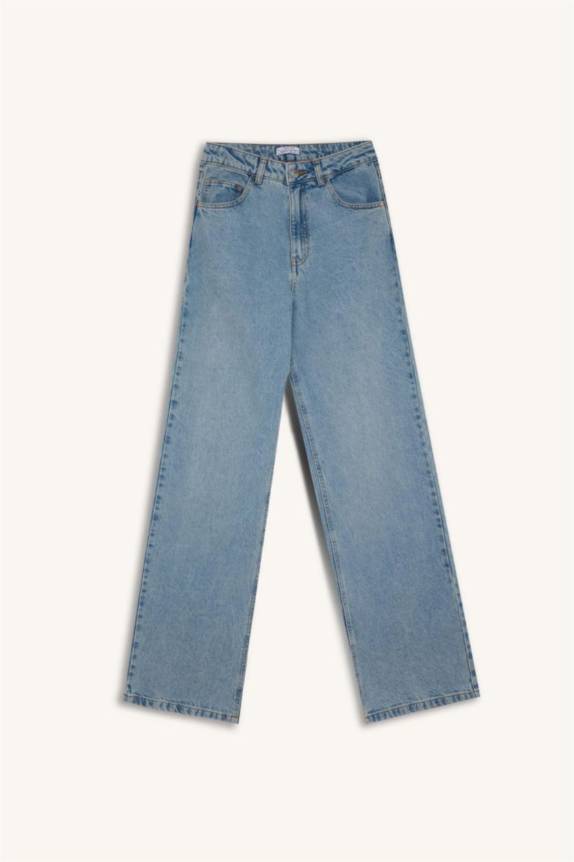 WOMAN Blue High Waist Trousers