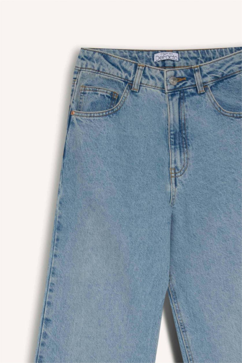 WOMAN Blue High Waist Trousers