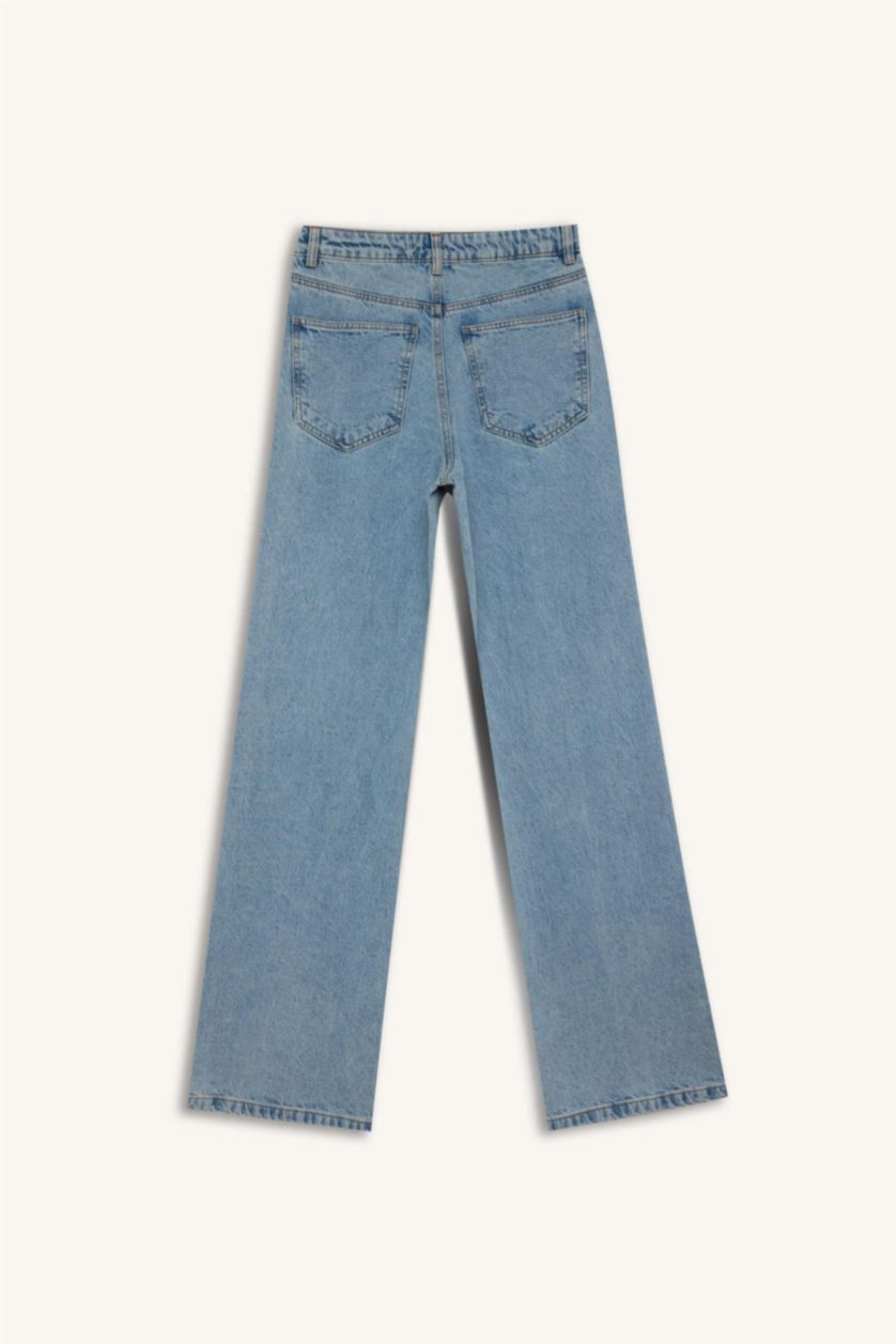 WOMAN Blue High Waist Trousers