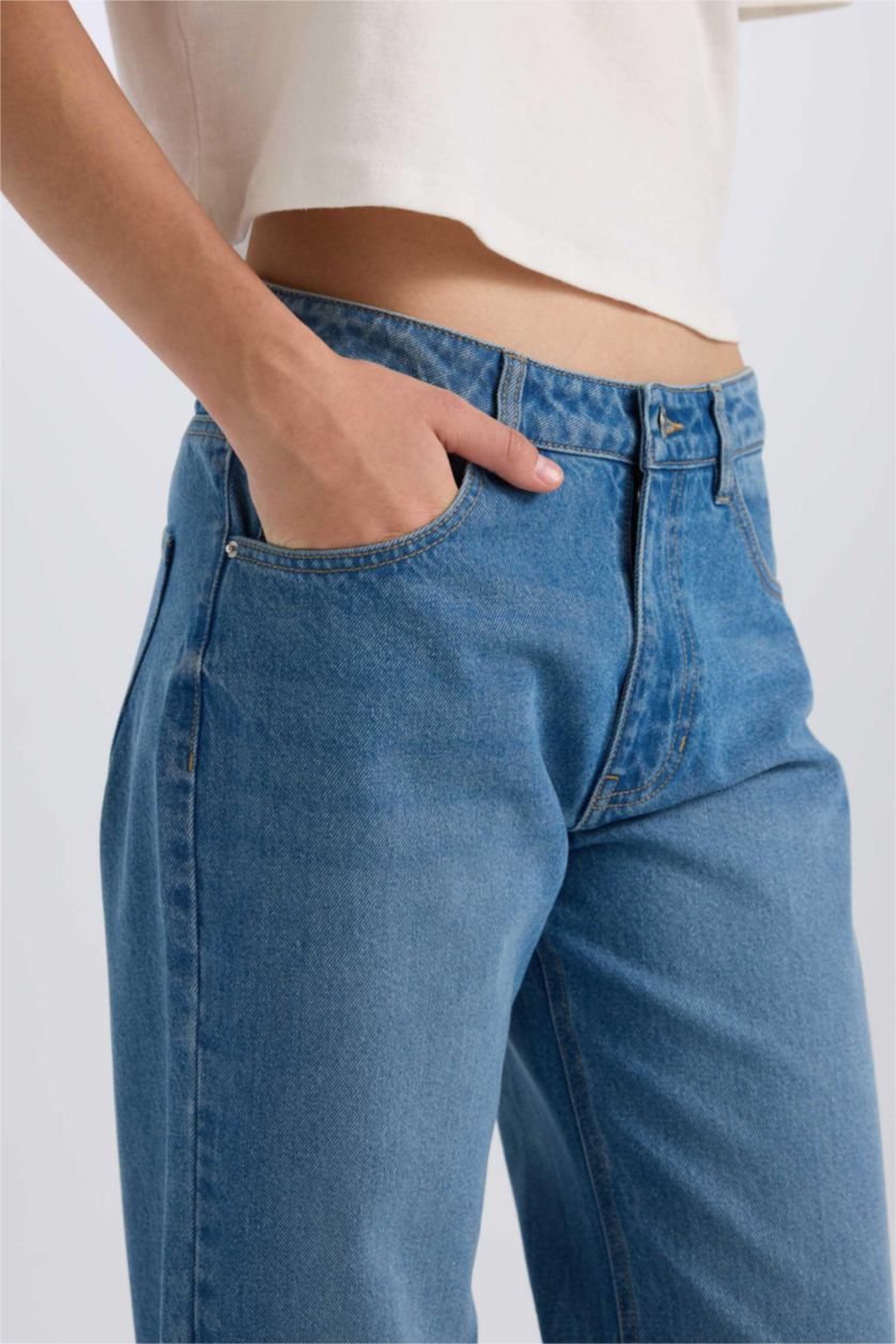 حريمي أزرق بنطلون جينز بوي فريند