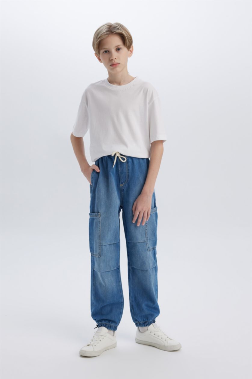 BOYS & TEENS Blue Boy Parachute Jeans