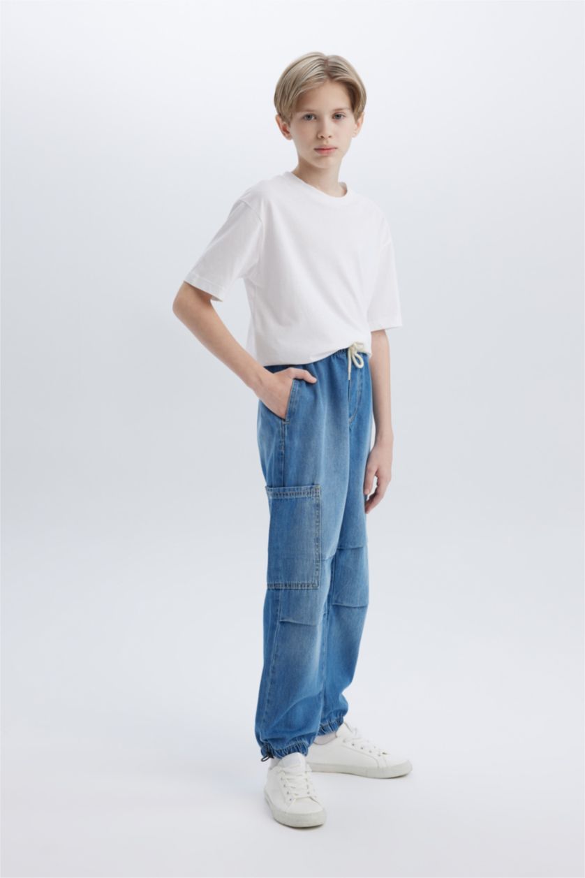 BOYS & TEENS Blue Boy Parachute Jeans