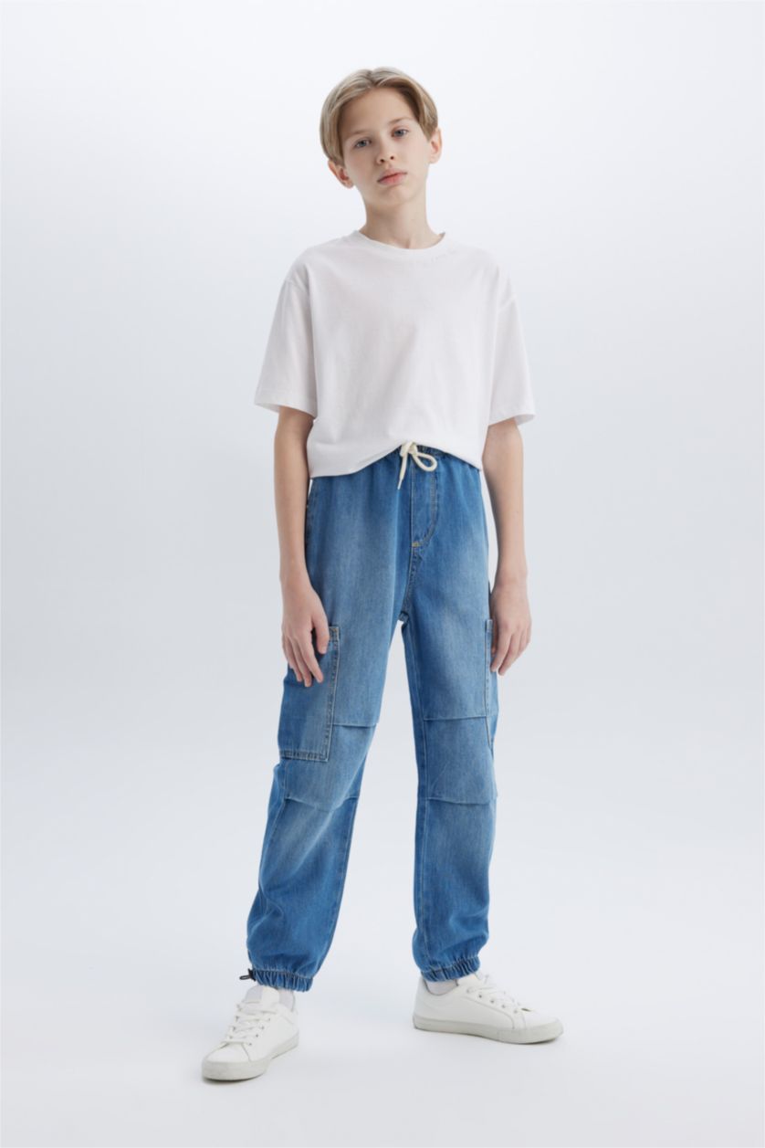 BOYS & TEENS Blue Boy Parachute Jeans