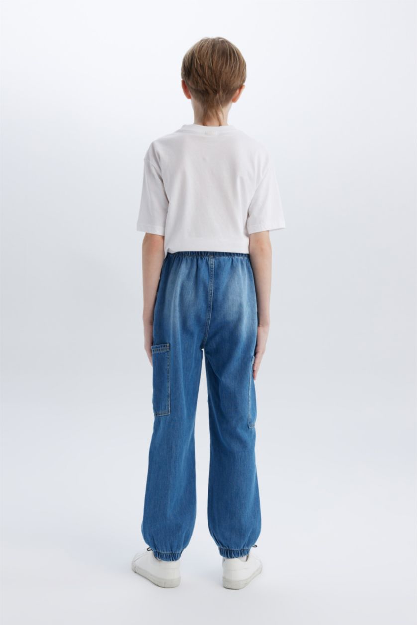 Мальчики и подростки Голубрй Мальчики парашютные джинсы