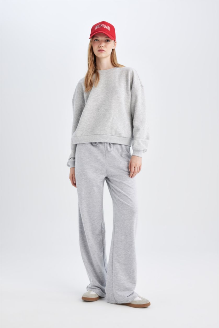 Gri Kadın Straıght Fıt Sweatshirt Kumaşı Pantolon 3182221 | DeFacto