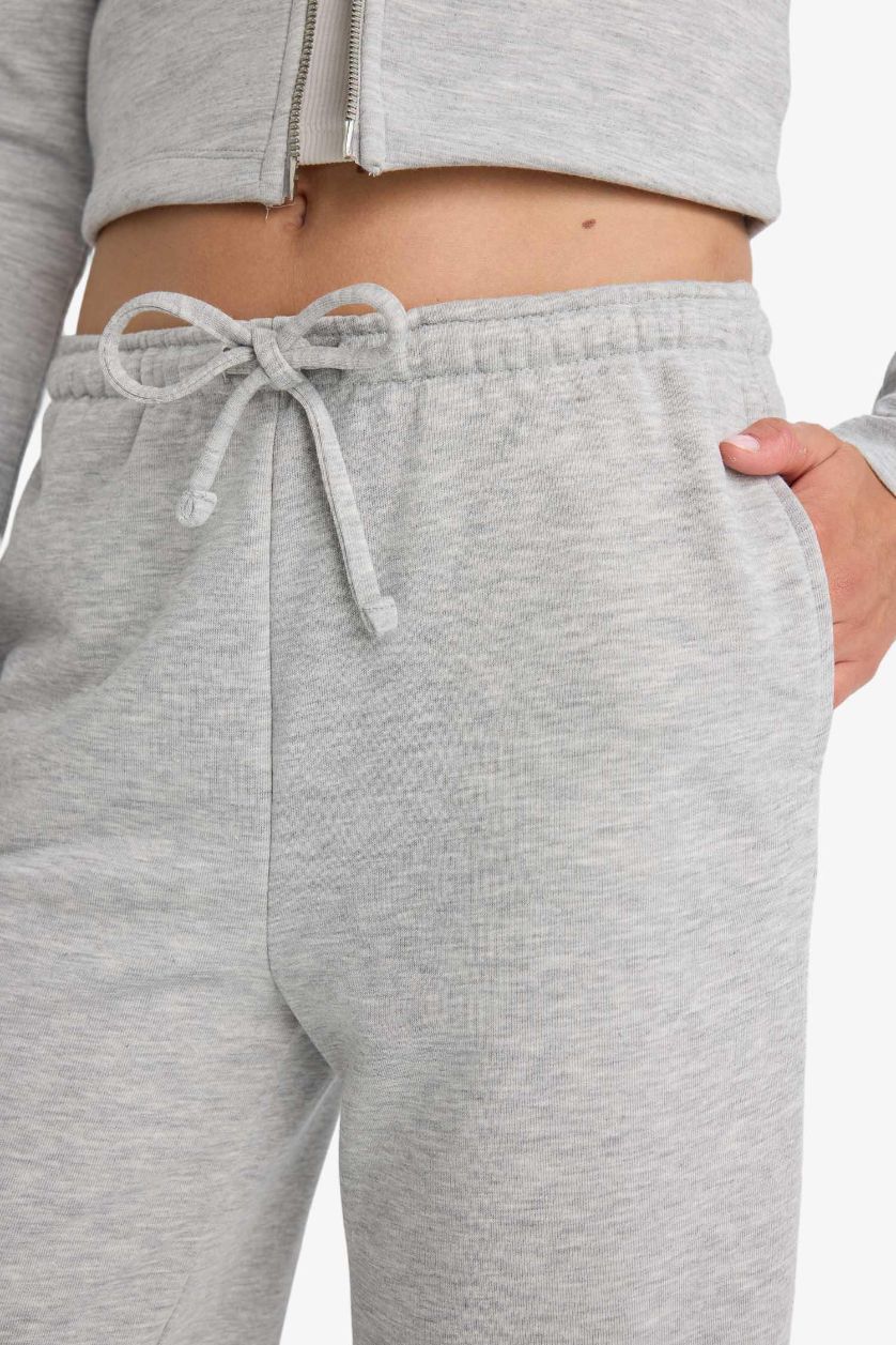 WOMAN Grey Melange Straight Fit Trousers