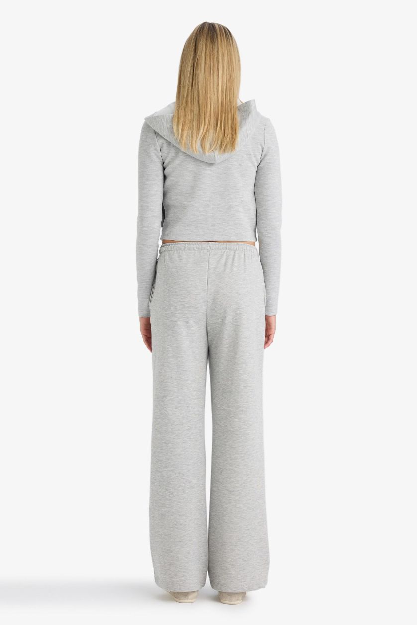 WOMAN Grey Melange Straight Fit Trousers