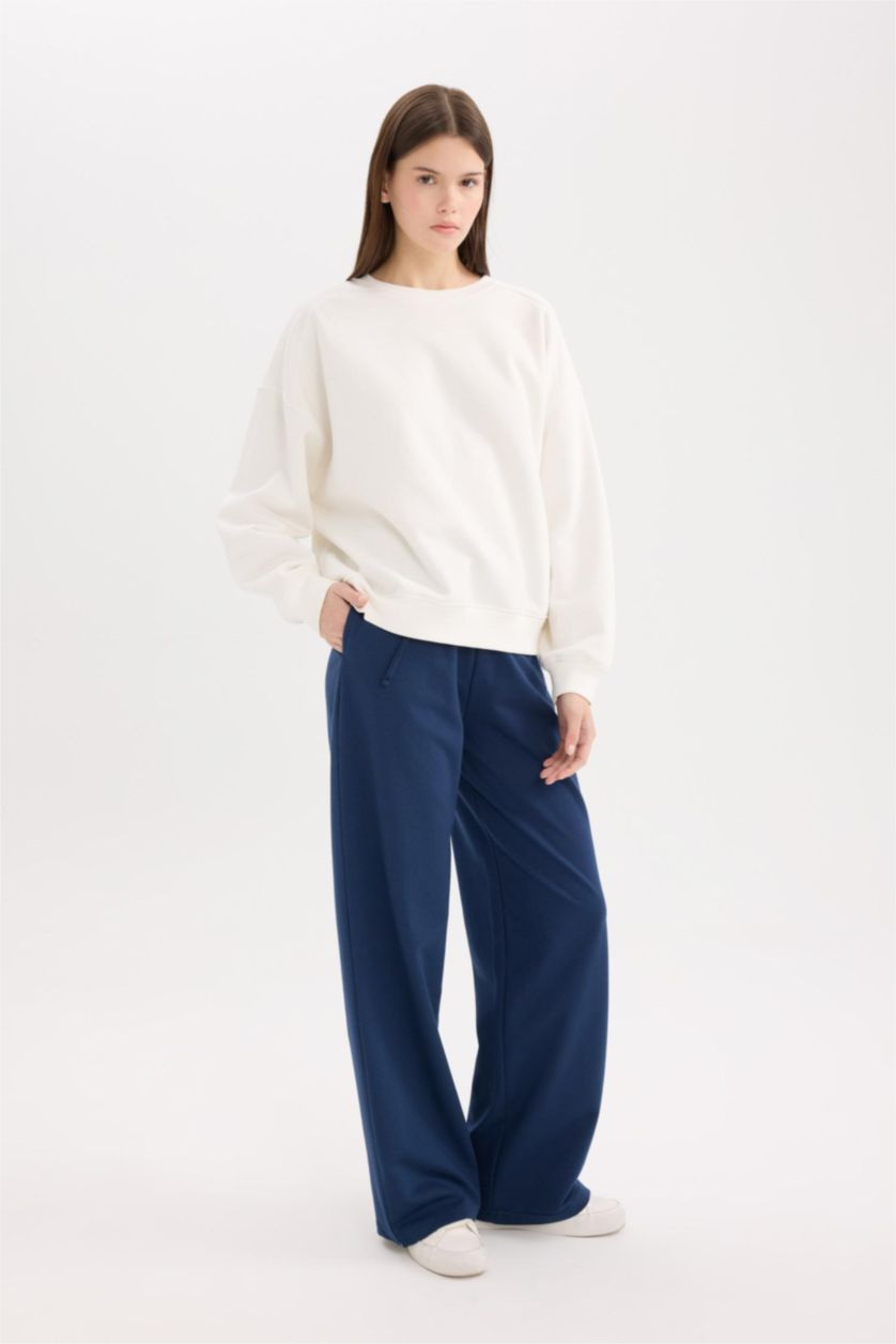 Женщины Синий Прямые спортивные брюки с эластичным поясом