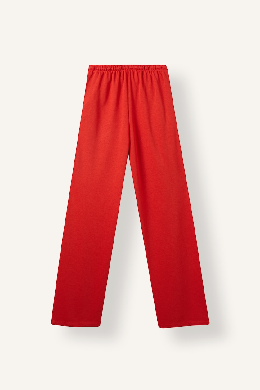 Women Red Straight Fit Trousers