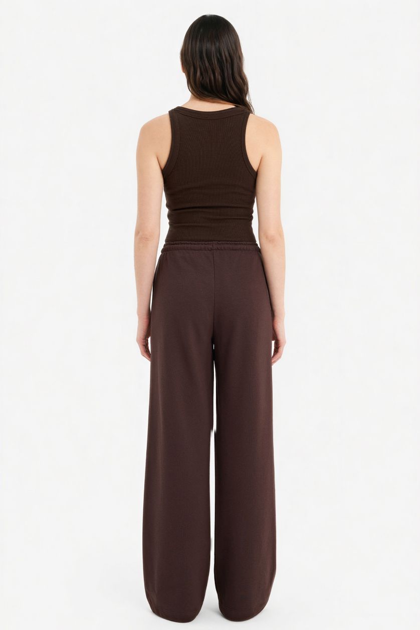 Woman Brown Straight Fit Trousers