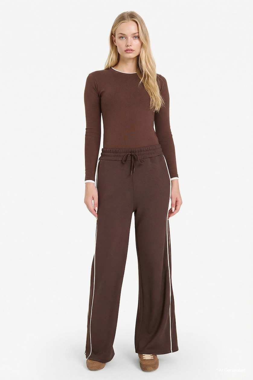 Women Brown Straight Fit Trousers