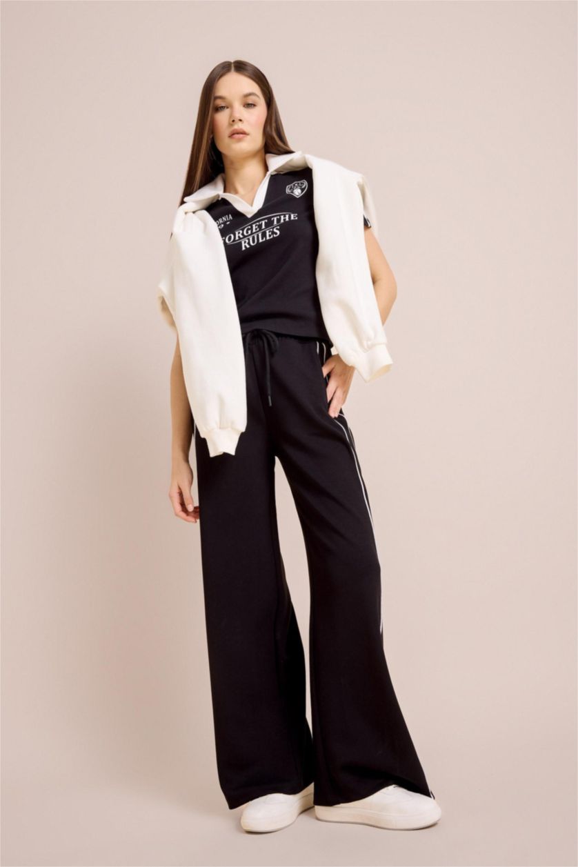 نساء أسود Straight Fit Trousers