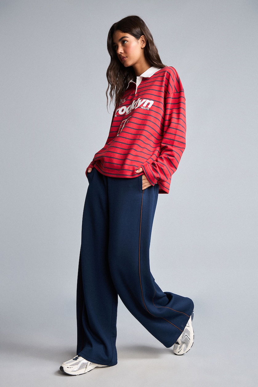 Women NAVY Straight Leg Pocket Sweatpants